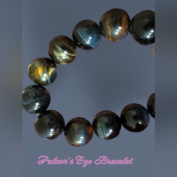 Falcon’s Eye BlueTiger’s Eye 
Crystal Bracelet - Picture 1 of 5
